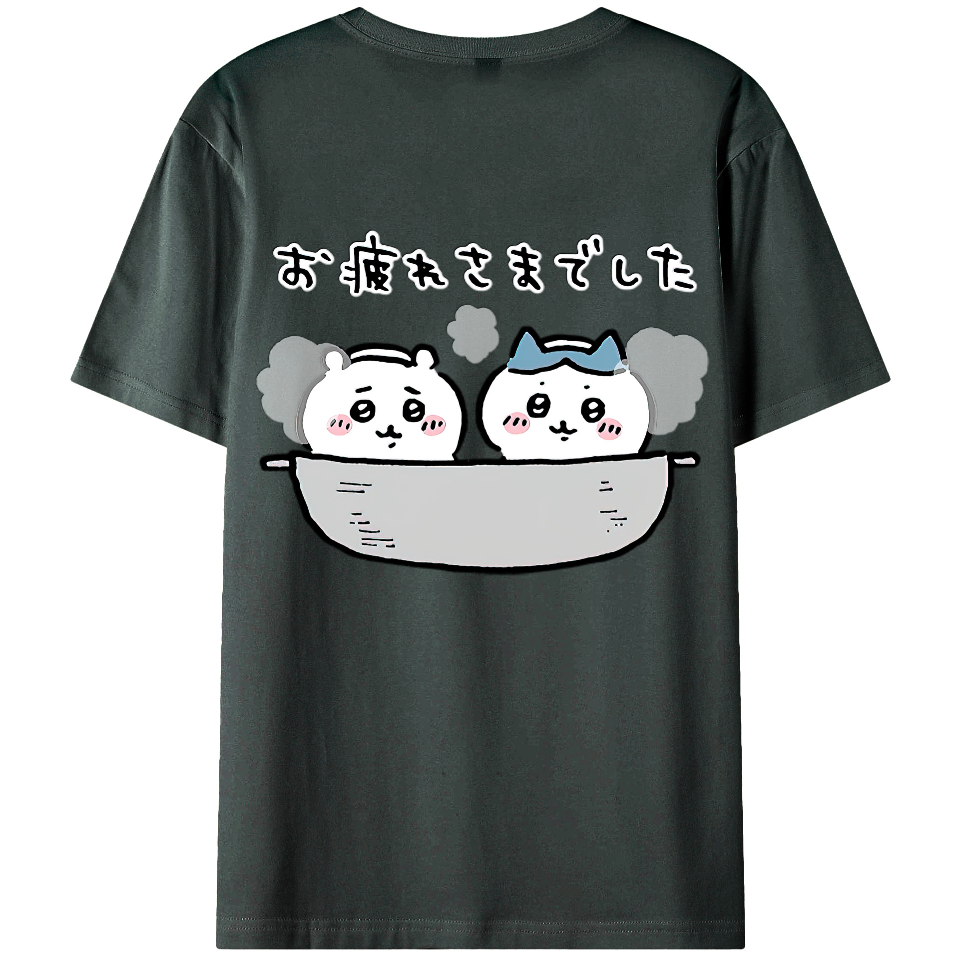 （画像用） ちいかわ ハチワレ Chii-kawa hachiware 綿100％ メンズ半袖Tシャツ（バックプリント） 通気性